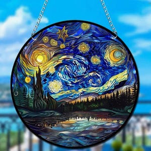 SUNCATCHER- Starry Sky Acrylic Suncatcher Wall Hanging Decoration For Living Room Home Outdoor Garden Yard Decor, Window Decor 6x6