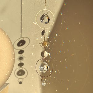 BESTSELLER sun catcher with star charm, Boho window decoration, Crystal prism suncatcher, Sonnenfanger