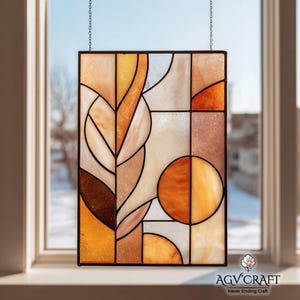 Minimalist Boho Stained Glass Pattern, Minimalist Boho Suncatcher, Boho Art Stained Glass, Home Decor, DIY Stained Glass, Wall Art Gift